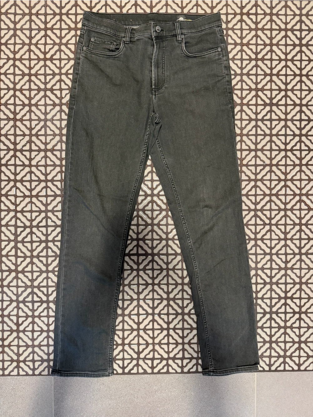 Faherty Men's Stretch Terry 5-Pocket Pant - Sage Green Denim Wash - size 31/32